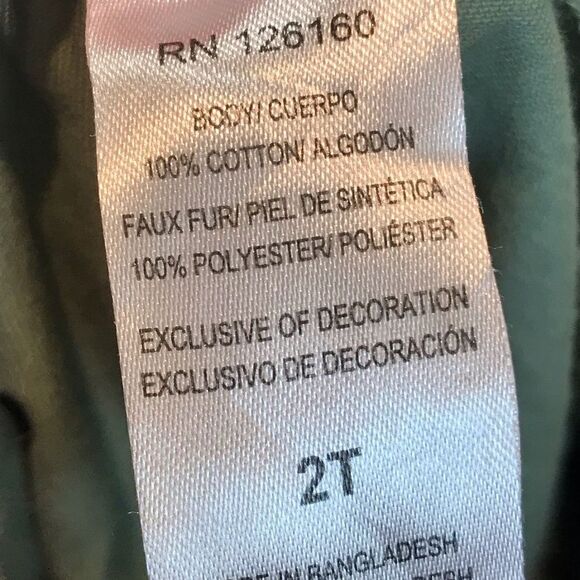 Little lass Green and pink  utility jacket Size 2T - Picture 5 of 7